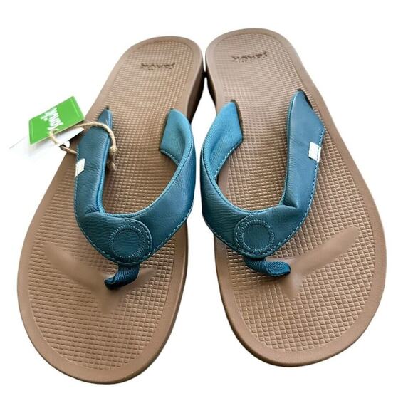 Sanuk NWT Cosmic Yoga Mat Women's Sandal Size 11 Deep Teal Comfort Summer Beach - Picture 1 of 7